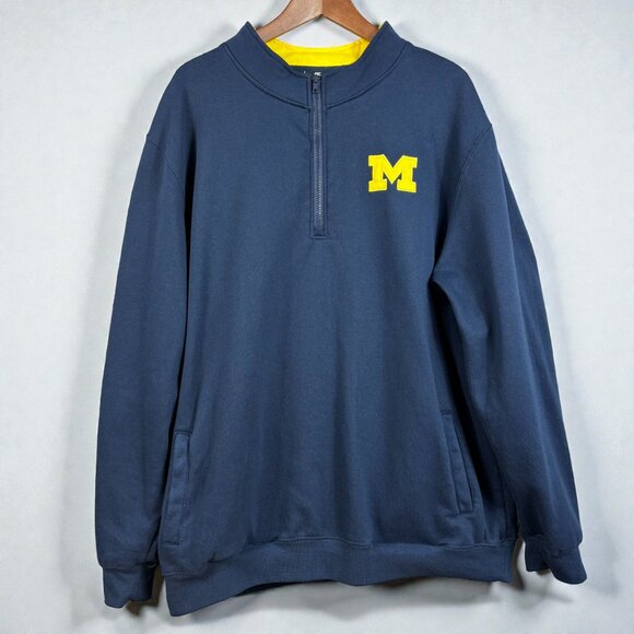 University Of Michigan Wolverines M Colosseum Mens 3XL 1/4 Zip Pullover Pockets - Picture 2 of 10
